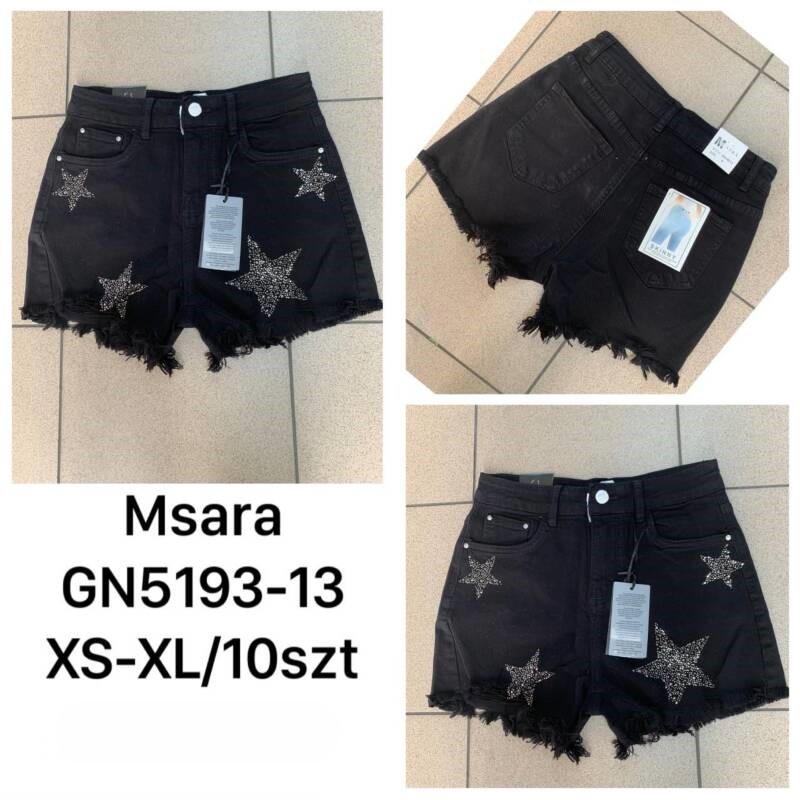 Szorty damskie jeansy Roz XS-XL, 1 Kolor Paczka 10 szt